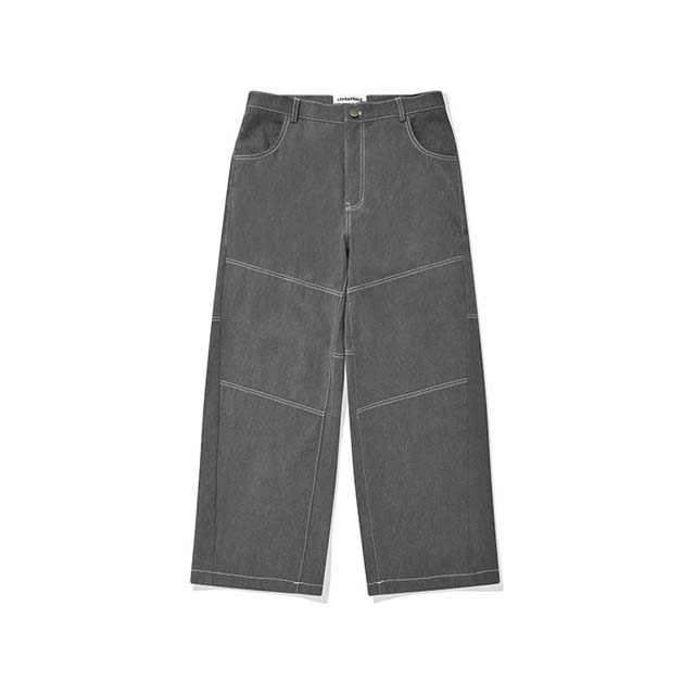 Panelled Wide Trousers/Grey